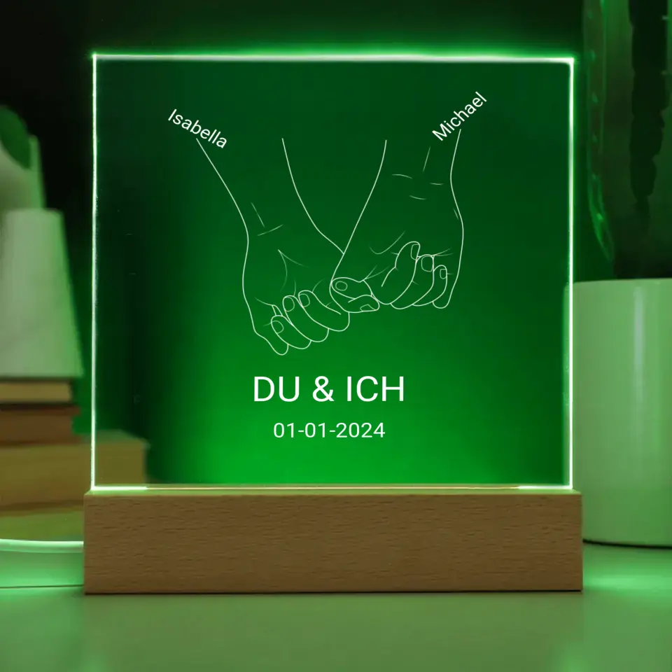 DU & ICH Acrylic Geschenk mit LED Leuchte