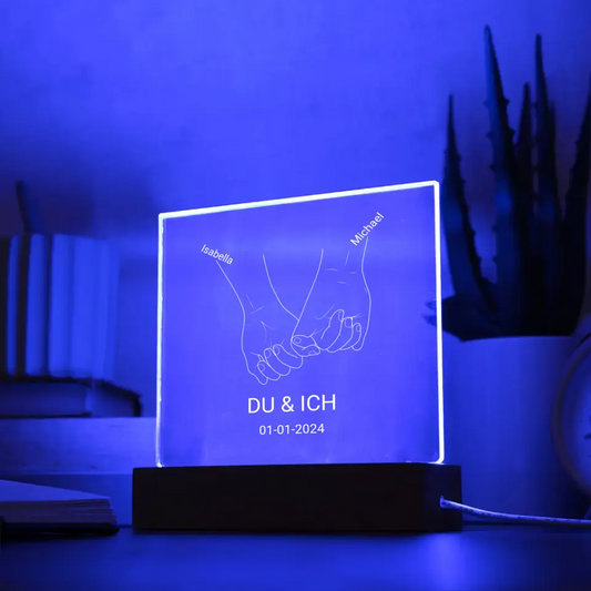 DU & ICH Acrylic Geschenk mit LED Leuchte